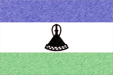 レソト王国の国旗イラスト - ｺﾙｸﾎﾞｰﾄﾞ風の国旗イラスト一覧｜世界の国サーチ