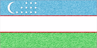 ウズベキスタン共和国の国旗イラスト - ｺﾙｸﾎﾞｰﾄﾞ風の国旗イラスト一覧｜世界の国サーチ