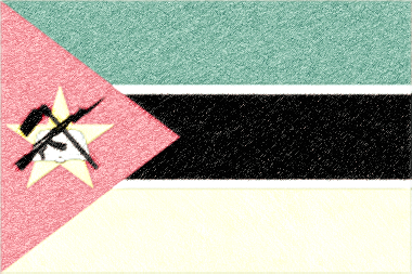 モザンビーク共和国の国旗イラスト - ｺﾙｸﾎﾞｰﾄﾞ風の国旗イラスト一覧｜世界の国サーチ