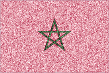 モロッコ王国の国旗イラスト（ｺﾙｸﾎﾞｰﾄﾞ風の国旗イラスト）