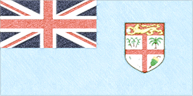 フィジー共和国の国旗イラスト（ｺﾙｸﾎﾞｰﾄﾞ風の国旗イラスト）