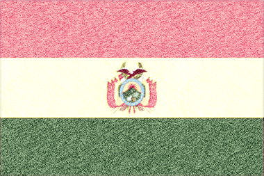 ボリビア多民族国の国旗イラスト（ｺﾙｸﾎﾞｰﾄﾞ風の国旗イラスト）