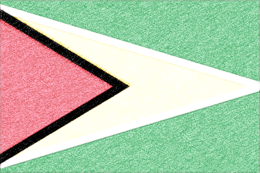 ガイアナ共和国の国旗イラスト - ｺﾙｸﾎﾞｰﾄﾞ風の国旗イラスト一覧｜世界の国サーチ