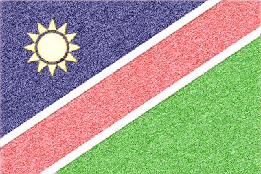 ナミビア共和国の国旗イラスト - ｺﾙｸﾎﾞｰﾄﾞ風の国旗イラスト一覧｜世界の国サーチ