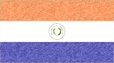 パラグアイ共和国の国旗イラスト（ｺﾙｸﾎﾞｰﾄﾞ風の国旗イラスト）