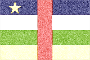 中央アフリカ共和国の国旗イラスト - ｺﾙｸﾎﾞｰﾄﾞ風の国旗イラスト一覧｜世界の国サーチ