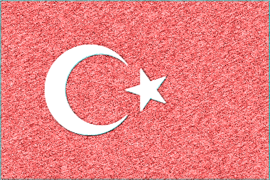 トルコ共和国の国旗イラスト（ｺﾙｸﾎﾞｰﾄﾞ風の国旗イラスト）