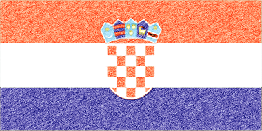 クロアチア共和国の国旗イラスト - ｺﾙｸﾎﾞｰﾄﾞ風の国旗イラスト一覧｜世界の国サーチ