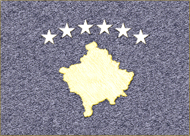 コソボ共和国の国旗イラスト - ｺﾙｸﾎﾞｰﾄﾞ風の国旗イラスト一覧｜世界の国サーチ