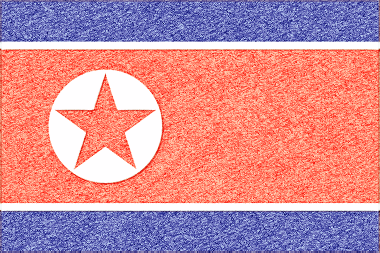 北朝鮮の国旗イラスト（ｺﾙｸﾎﾞｰﾄﾞ風の国旗イラスト）