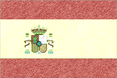 スペイン王国の国旗イラスト（ｺﾙｸﾎﾞｰﾄﾞ風の国旗イラスト）