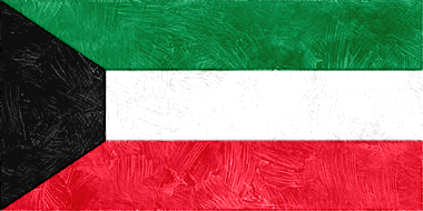 クウェート国の国旗イラスト（油絵風の国旗イラスト）