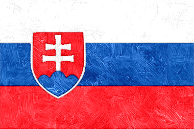 スロバキア共和国の国旗イラスト（油絵風の国旗イラスト）