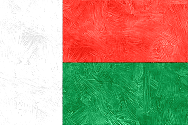 マダガスカル共和国の国旗イラスト（油絵風の国旗イラスト）