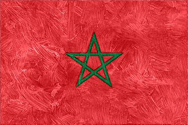 モロッコ王国の国旗イラスト（油絵風の国旗イラスト）