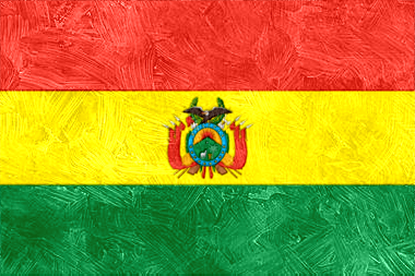 ボリビア多民族国の国旗イラスト（油絵風の国旗イラスト）
