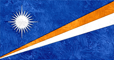 マーシャル諸島共和国の国旗イラスト（油絵風の国旗イラスト）