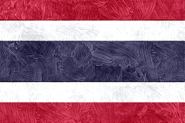 タイ王国の国旗イラスト（油絵風の国旗イラスト）