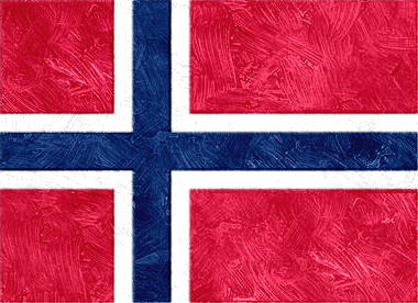 ノルウェー王国の国旗イラスト（油絵風の国旗イラスト）