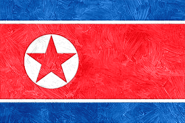 北朝鮮の国旗イラスト（油絵風の国旗イラスト）