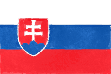 スロバキア共和国の国旗イラスト（水彩画風の国旗イラスト）