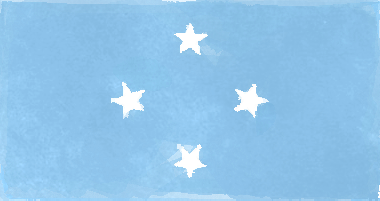 ミクロネシア連邦の国旗イラスト（水彩画風の国旗イラスト）