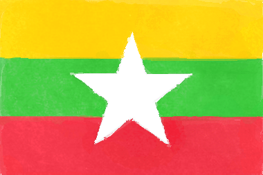 ミャンマー連邦共和国の国旗イラスト - 水彩画風の国旗イラスト一覧｜世界の国サーチ