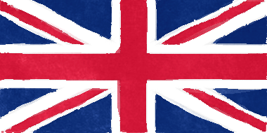 英国（グレートブリテン及び北アイルランド連合王国）の国旗イラスト（水彩画風の国旗イラスト）