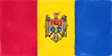 モルドバ共和国の国旗イラスト（水彩画風の国旗イラスト）