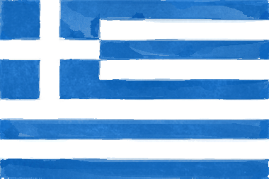 ギリシャ共和国の国旗イラスト - 水彩画風の国旗イラスト一覧｜世界の国サーチ