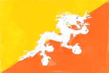 ブータン王国の国旗イラスト - 水彩画風の国旗イラスト一覧｜世界の国サーチ