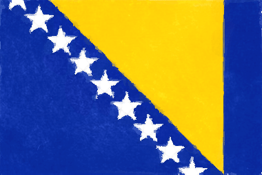 ボスニア・ヘルツェゴビナの国旗イラスト - 水彩画風の国旗イラスト一覧｜世界の国サーチ
