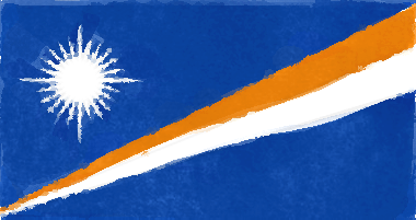 マーシャル諸島共和国の国旗イラスト（水彩画風の国旗イラスト）