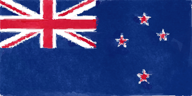 ニュージーランドの国旗イラスト（水彩画風の国旗イラスト）