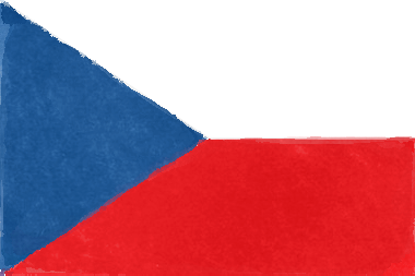 チェコ共和国の国旗イラスト（水彩画風の国旗イラスト）