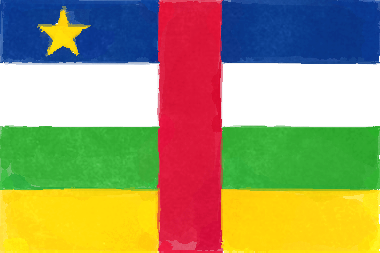 中央アフリカ共和国の国旗イラスト - 水彩画風の国旗イラスト一覧｜世界の国サーチ