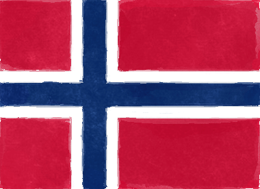ノルウェー王国の国旗イラスト（水彩画風の国旗イラスト）