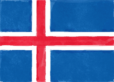 アイスランド共和国の国旗イラスト - 水彩画風の国旗イラスト一覧｜世界の国サーチ