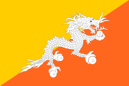 ブータン王国の国旗 - 赤白黄の国旗一覧｜世界の国サーチ