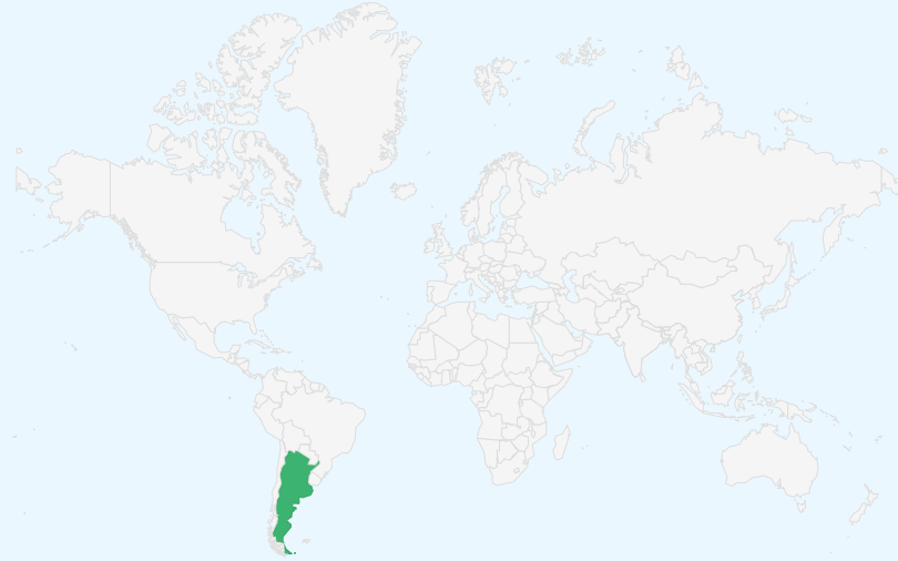 アルゼンチン共和国 の位置（世界地図）
