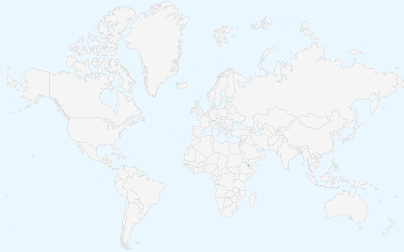ジブチ共和国 の位置（世界地図）