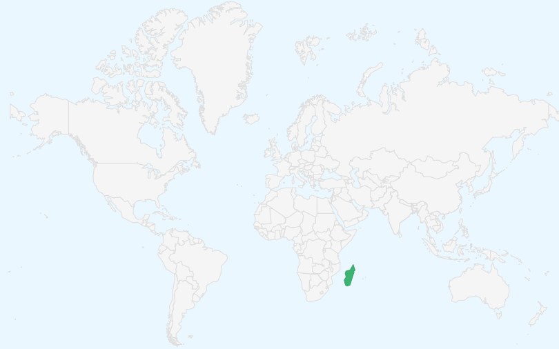 マダガスカル共和国 の位置（世界地図）