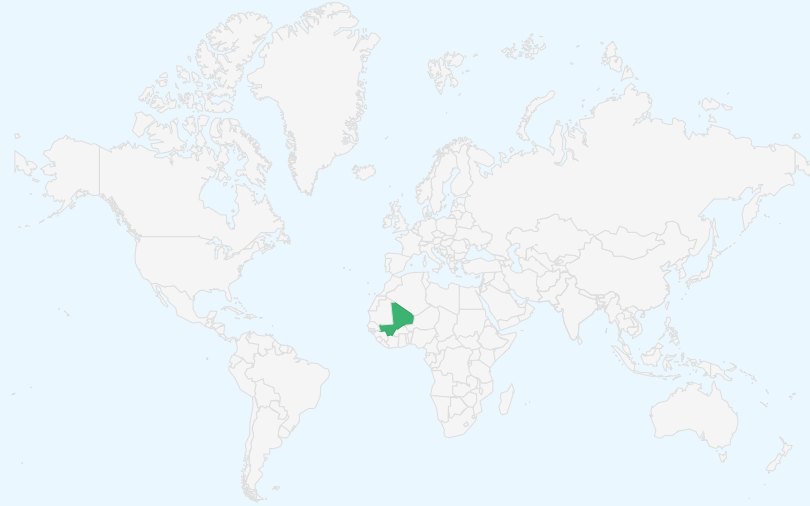 マリ共和国 の位置（世界地図）