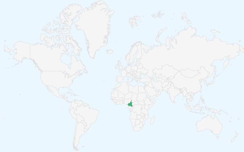 カメルーン共和国 の位置（世界地図）