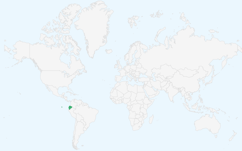 エクアドル共和国 の位置（世界地図）