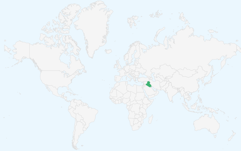 イラク共和国 の位置（世界地図）