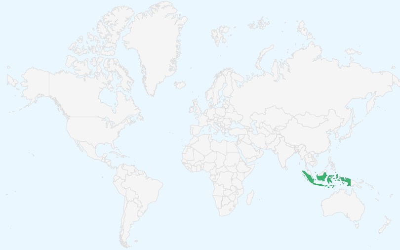 インドネシア共和国 の位置（世界地図）