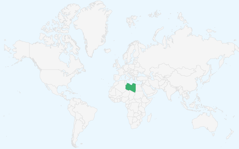 リビア の位置（世界地図）