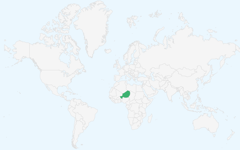 ニジェール共和国 の位置（世界地図）