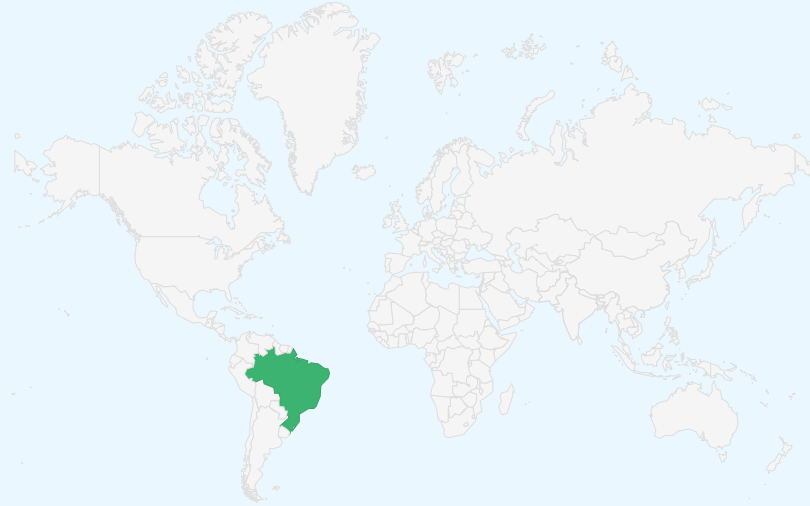 ブラジル連邦共和国 の位置（世界地図）